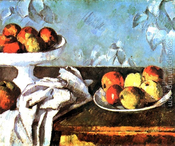 Paul Cezanne : Still life with apples and fruit bowl